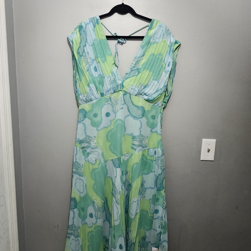 ASOS | Dresses | Asos Mint Light Blue Floral Midi Dress Size 2 New Without Tags